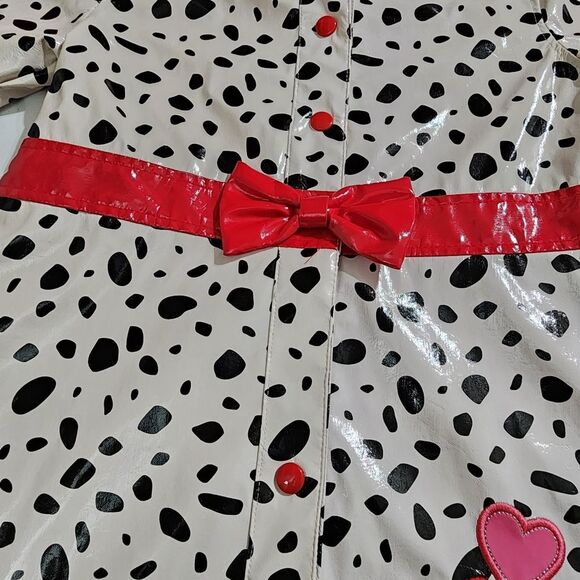 Girls Vintage Disney Store 101 Dalmatians Print Hooded Raincoat Jacket Size 7/8 - Picture 3 of 15